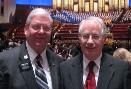 Ron Vincent and Jim Brey at the 2008 April General Conference of the Church of Jesus Christ of Latter-day Saints in Salt Lake City, UT.