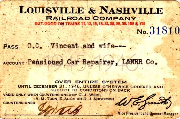 1945-1946 L&N Railroad Pass